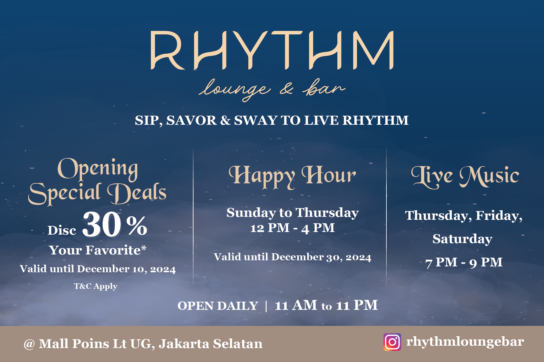 Soft Opening Rhythm Lounge